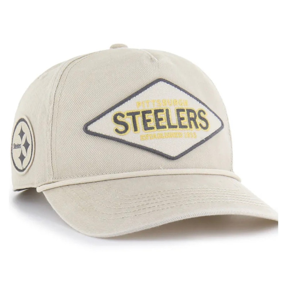 47 Brand Pittsburgh Steelers Hitch Cairn Adjustable Hat Khaki Rope Snapback Cap